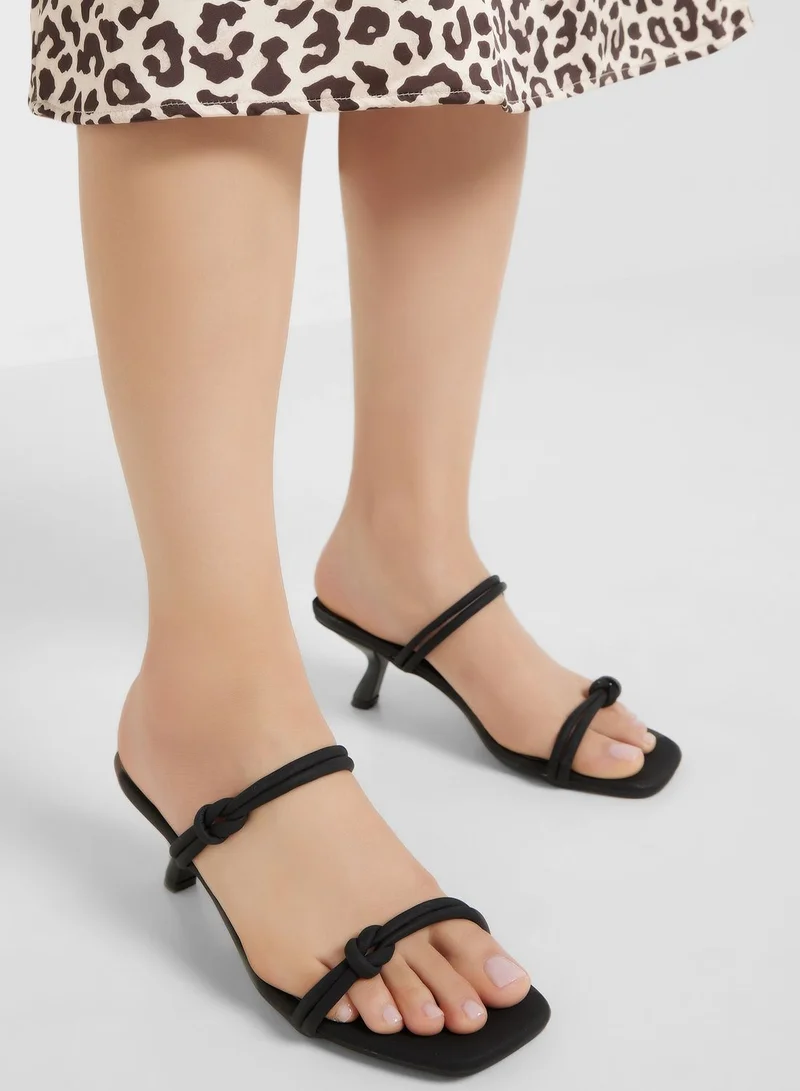 ELLA Two Strap Knot Detail Sandal