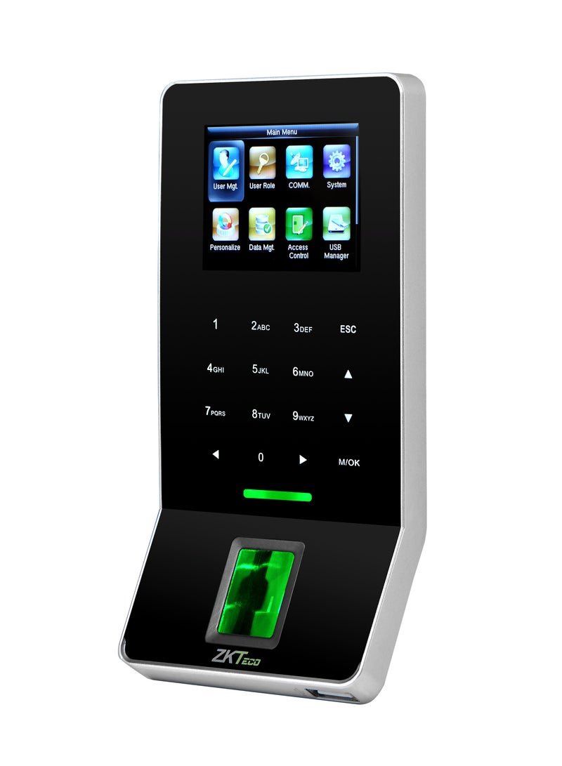 ZKTeco جهاز الحضور والانصراف والتحكم في الوصول F22 الأسود فائق النحافة مع بصمة الإصبع - Image 2