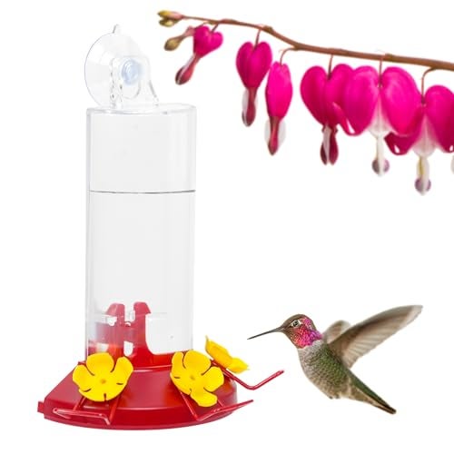 Perky-Pet Plastic Window Mount Hummingbird Feeder with Perches - 8 oz Hummingbird Nectar Capacity, 217 - Hummingbird feeders for outdoors - Image 1
