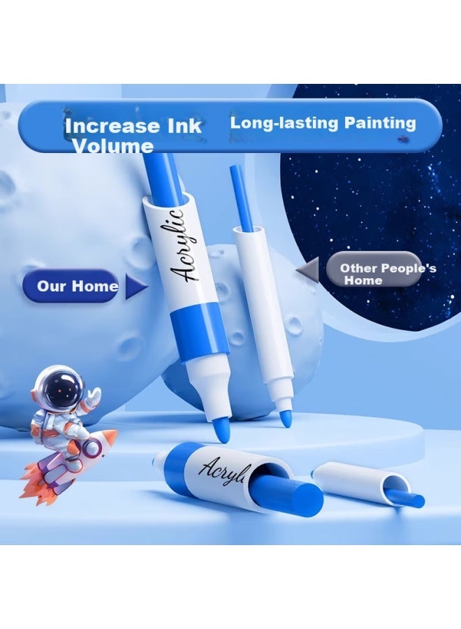 Truecolor Acrylic Markers For Primary School Students And Kindergarten Children's Art, Non-translucent, Stackable, Hard Tip, Washable, Non-toxic Astronaut - Image 2