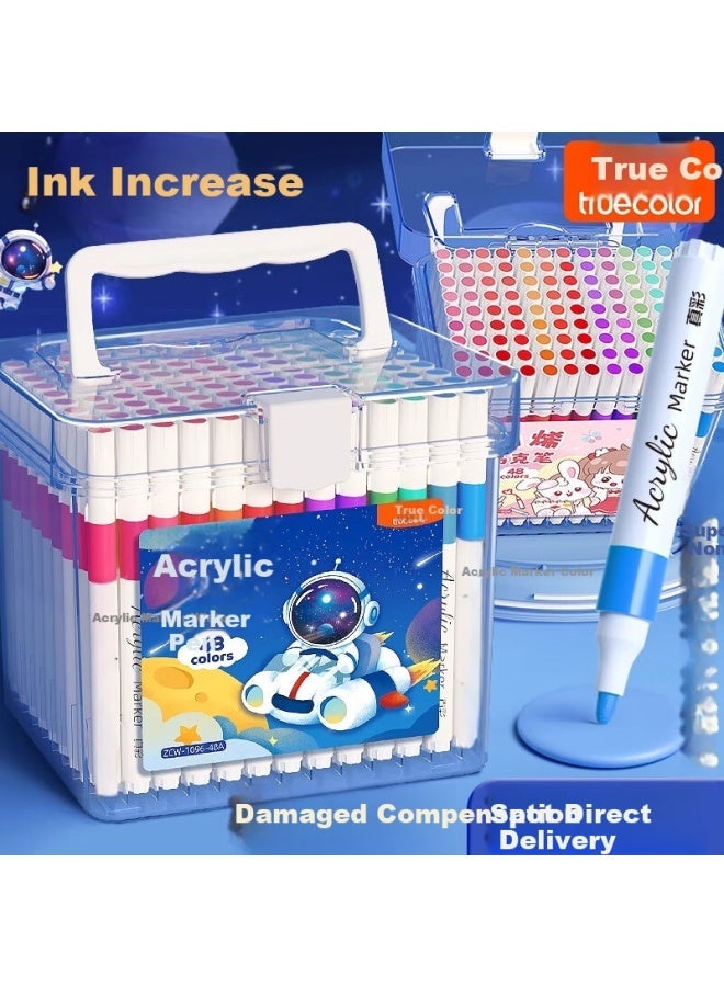 Truecolor Acrylic Markers For Primary School Students And Kindergarten Children's Art, Non-translucent, Stackable, Hard Tip, Washable, Non-toxic Astronaut - Image 1