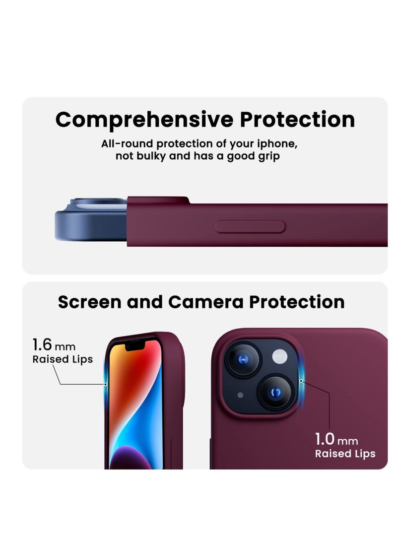 BORTONY - iPhone 14 Plus Silicone Case Military Grade Drop Protection Anti-Scratch Microfiber Lining Ultra Slim Thin Shockproof Protective Cover for iPhone 14 Plus 6.7 inch - Image 1