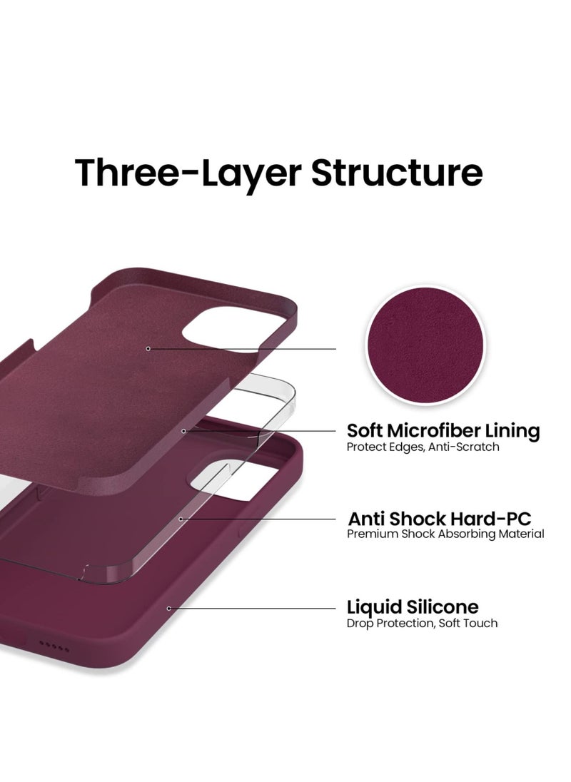 BORTONY - iPhone 14 Plus Silicone Case Military Grade Drop Protection Anti-Scratch Microfiber Lining Ultra Slim Thin Shockproof Protective Cover for iPhone 14 Plus 6.7 inch - Image 1
