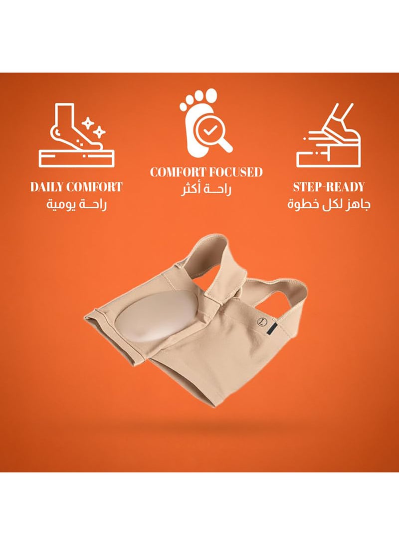 تيشتا وسائد دعم قوس القدم – دعم مبطّن للقدم لتحسين الثبات والراحة اليومية – تصميم دعم ناعم للمشي والوقوف لفترات طويلة – (مقاس متوسط) – بيج - Image 3