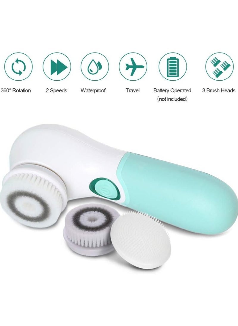 general Cleansing Brush, Electric Facial Exfoliating Massage Brush with 3 Cleansing Heads and 2 Adjustable Speeds for Deep Cleansing, Blackhead Removal, Facial Massage - Image 4