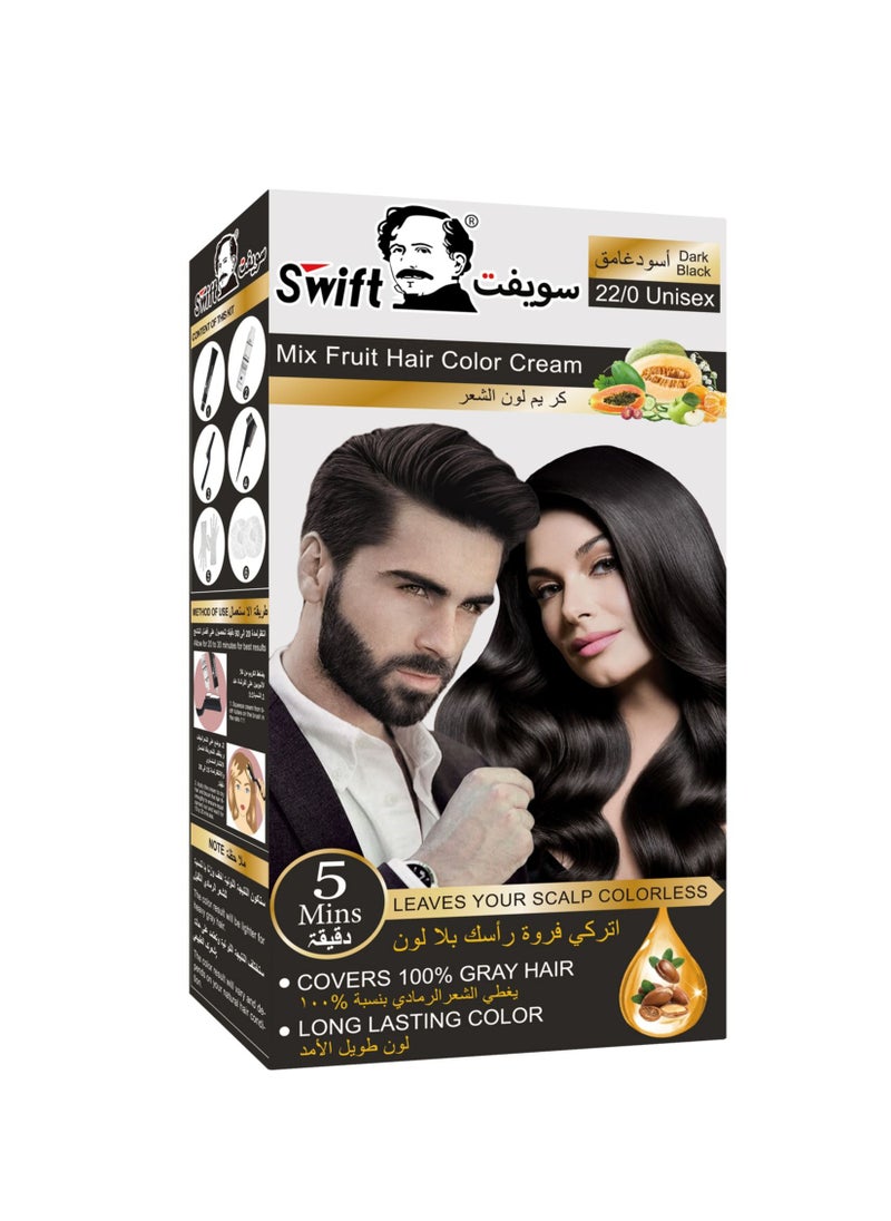 Swift Permanent Ammonia free Hair Color Mix Fruit Dark Black 100mlx2  - Image 1