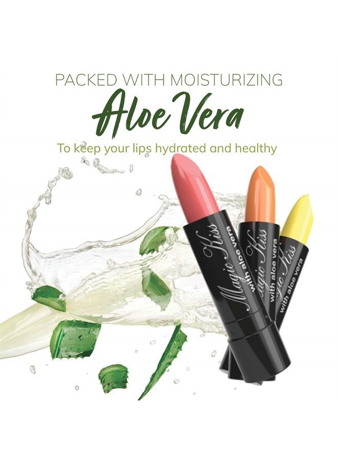 Magic Kiss Lipstick Set Aloe Vera Color Changing 6 Pack MADE IN USA (Black)  - Image 2