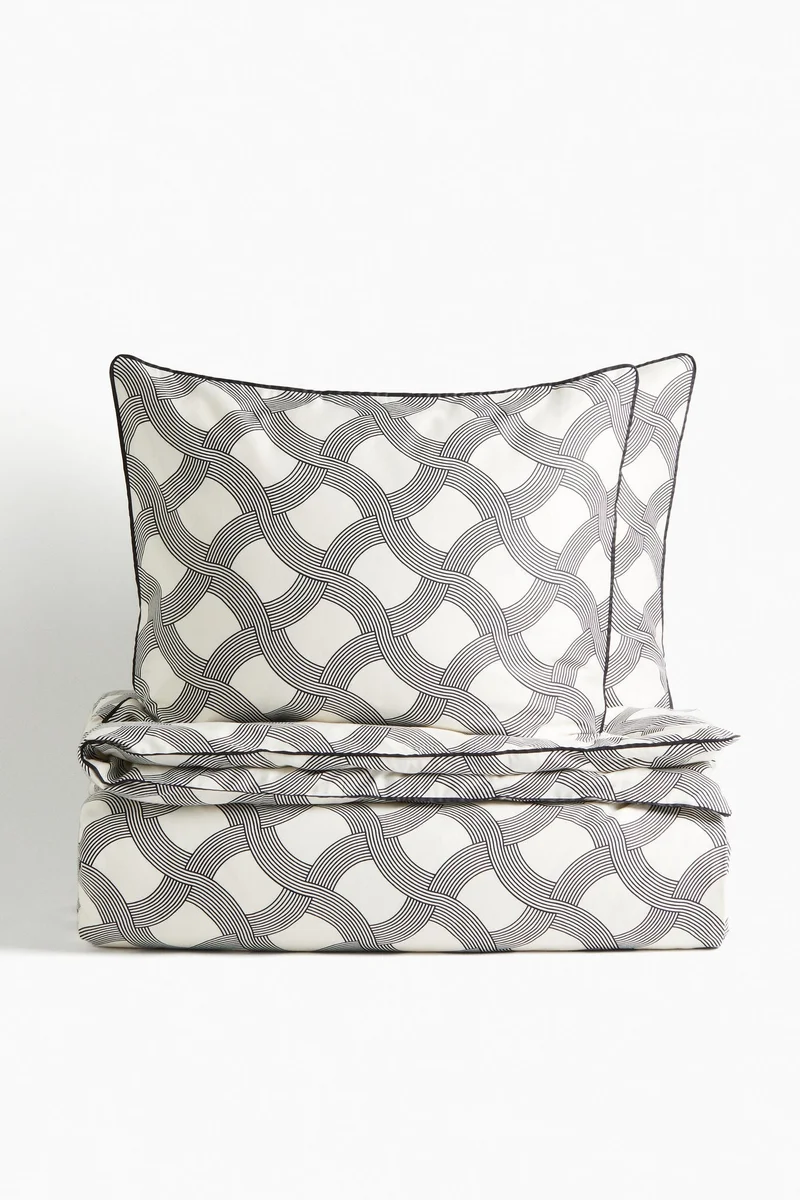 اتش اند ام طقم غطاء لحاف ساتان مقاس Double/king