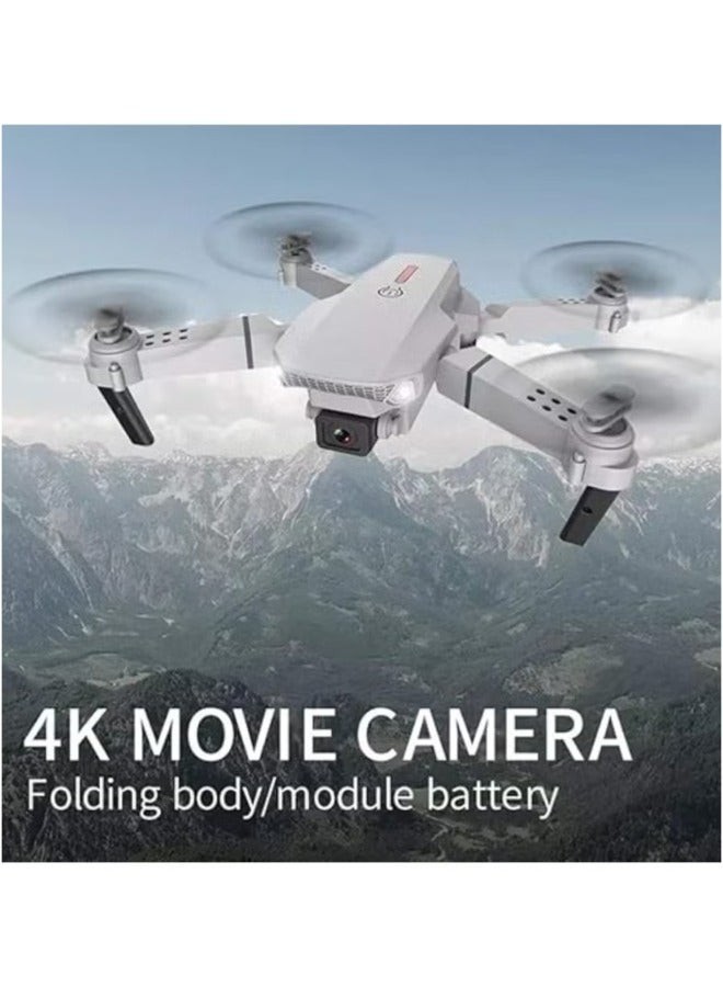 E88 New Drone Includes 2 Batteries with Four-Sided Obstacle Avoidance 4K HD Aerial Photography Folding Aircraft Four-axis Remote Control Aircraft (E88-Gray-Dual Camera + Fixed Altitude Aerial Photography) - Image 4