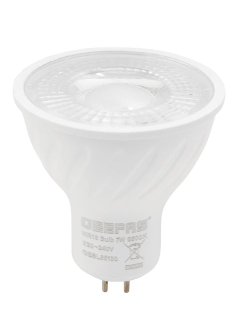 Geepas 7W MR 16 Bulb GESL55100, 560 Lumens, Cool Day Light 6500 K, Energy Efficient Bulb with 15000 Hours Lifetime, Ceiling Light Bulb Perfect for Home and Office Use| 2 Years Warranty, White