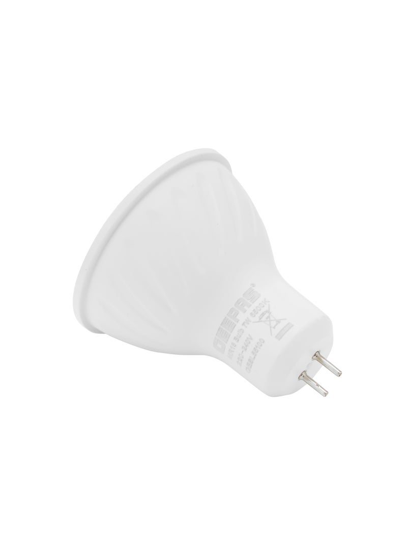 GEEPAS - Geepas 7W MR 16 Bulb GESL55100, 560 Lumens, Cool Day Light 6500 K, Energy Efficient Bulb with 15000 Hours Lifetime, Ceiling Light Bulb Perfect for Home and Office Use| 2 Years Warranty, White - Image 1