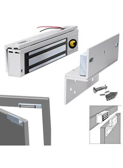 OldArc EM Lock Z L Bracket Electromagnetic Lock 600lbs EM Lock for Door Z L Bracket for in Swing Door Access Control 12V DC EM Lock Wooden Door Metal Gate Inward Opening Door Installation Kit