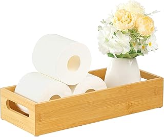VITVITI Vitviti Toilet Paper Storage, Bamboo Tray with Handles, Toilet Tissue Holder Organizer Box, for Bathroom/Toilet - Image 1