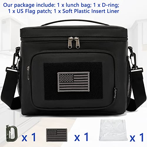 FlowFly Tactical Lunch Bag Large Insulated Lunch Box Cooler Tote for Men, Women with MOLLE/PALS Webbing (Black, Large) - Image 2