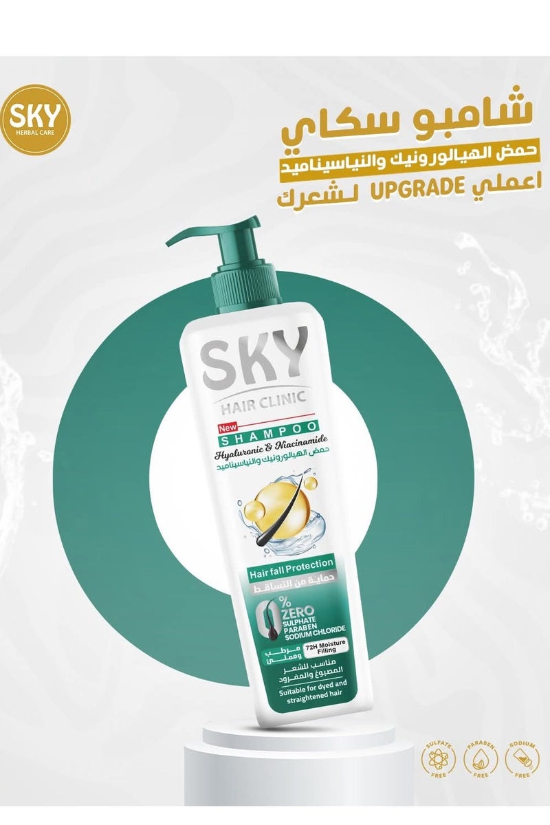 SKY Sky Hair Clinic Shampoo 400ml with Hyaluronic Acid and Niacinamide  - Image 3