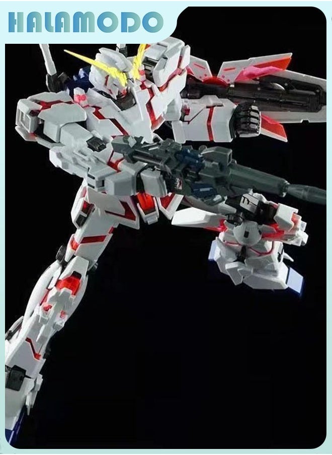HALAMODO Gundam Xingdong Unicorn Gundam Action Figure Mecha Warrior Assembly Model, a Super Cool Desktop Decoration, an Assembly Toy Loved by Both Boys and Girls  - Image 5