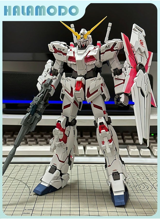 HALAMODO Gundam Xingdong Unicorn Gundam Action Figure Mecha Warrior Assembly Model, a Super Cool Desktop Decoration, an Assembly Toy Loved by Both Boys and Girls  - Image 3