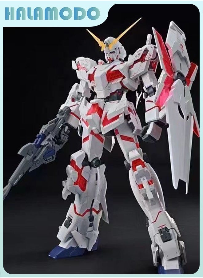 HALAMODO Gundam Xingdong Unicorn Gundam Action Figure Mecha Warrior Assembly Model, a Super Cool Desktop Decoration, an Assembly Toy Loved by Both Boys and Girls  - Image 4