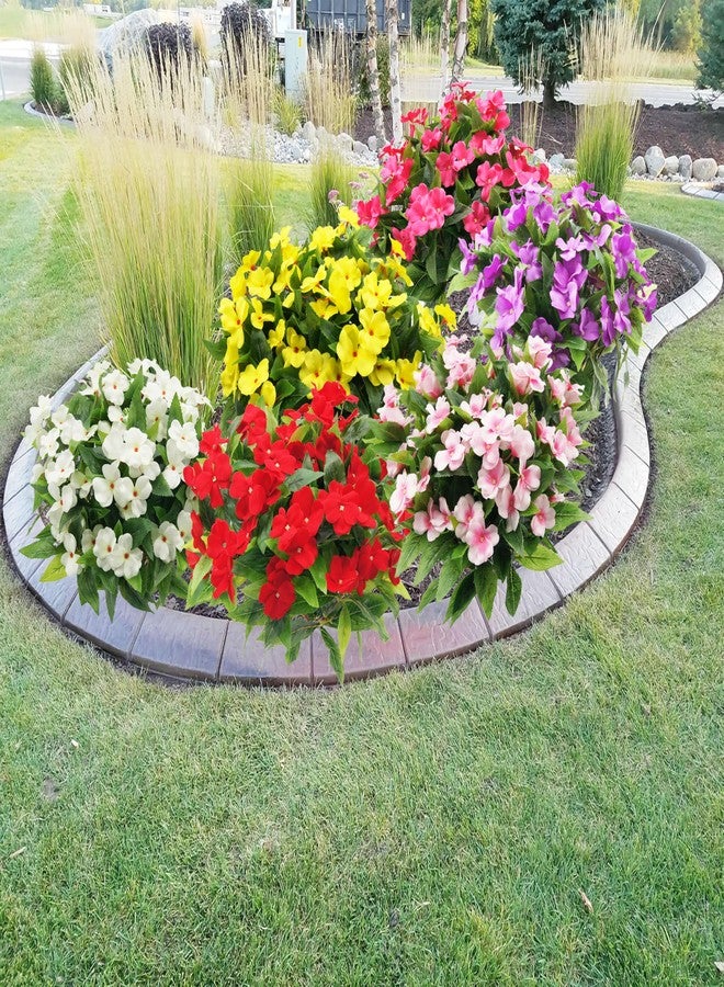 JOJAZE 3PCS Artificial Flowers Outdoor Impatiens Bouquet for UV Resistant Silk Flowers Faux ​Impatiens Bushes White ​for Patio Lawn Garden Outdoors Pot Hanging Basket Porch Decoration - Image 5