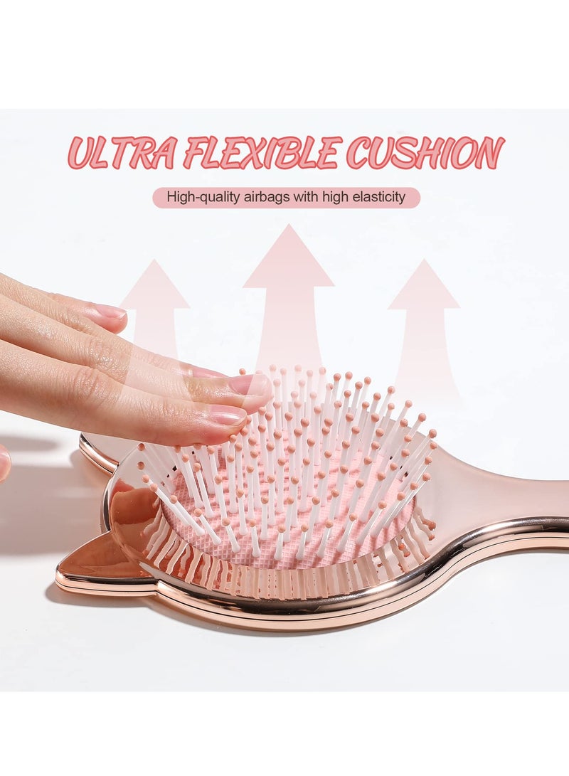 Excefore Detangling Hair Brush, 2Pcs Air cushion Comb, Oneleaf Cute cat ear shape for Curly, Thick, Natural, Straight, Fine, Wet or Dry Hair for Women, Kids and Toddlers - Image 5