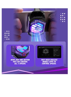 Y&D Phone Cooler RGB Gaming, Semiconductor Radiator Fast Cooling Pad Smartphone Compatible with iPhone/Android Pubg Mobile, Cod Mobile (Dark Purple and Black)  - Image 3