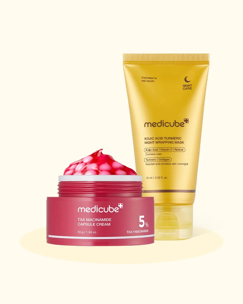Medicube Medicube COS TXA Brightening Duo – TXA Cream + KJ Turmeric Wrap Mask – Spot & Tone Care Set