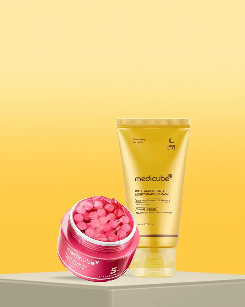 Medicube Medicube COS TXA Brightening Duo – TXA Cream + KJ Turmeric Wrap Mask – Spot & Tone Care Set