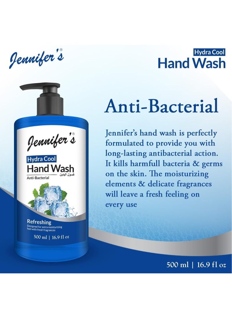 Jennifer's Jennifer's Hydra Cool Hand Wash, Antibacterial, Refreshing, and Moisturizing with Fresh Fragrance,500ml- Pack of 2  - Image 3