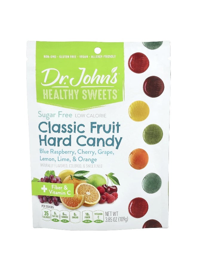 Dr. John's Healthy Sweets Dr. John's Healthy Sweets, Classic Fruit Hard Candy, Blue Raspberry, Cherry, Grape, Lemon, Lime, & Orange, 3.85 oz (109 g)  - Image 1
