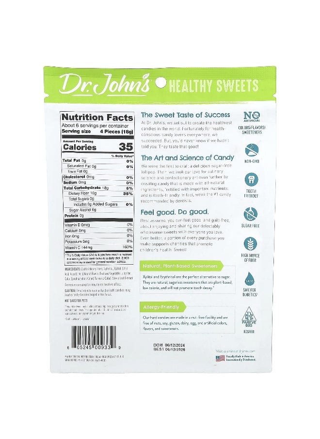Dr. John's Healthy Sweets Dr. John's Healthy Sweets, Classic Fruit Hard Candy, Blue Raspberry, Cherry, Grape, Lemon, Lime, & Orange, 3.85 oz (109 g)  - Image 2