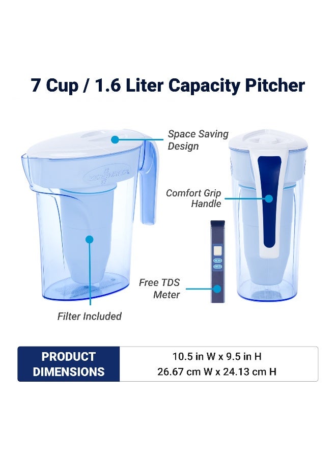 ZeroWater 7-Cup 5-Stage Water Filter Pitcher 0 TDS for Improved Tap Water Taste - IAPMO Certified to Reduce Lead, Chromium, and PFOA/PFOS - Image 3