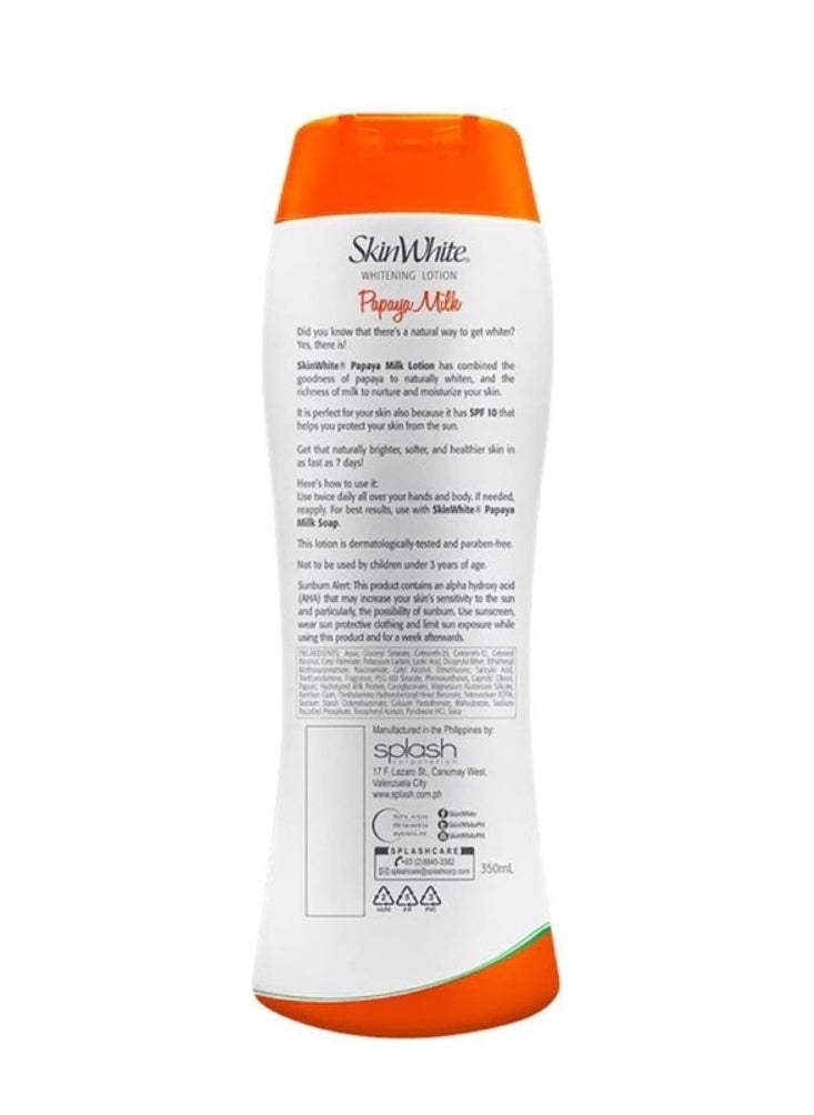skin white - Whitening Lotion Papaya Milk SPF 10 For Lighter Softer and Healthier Skin - 350 ml - Image 1