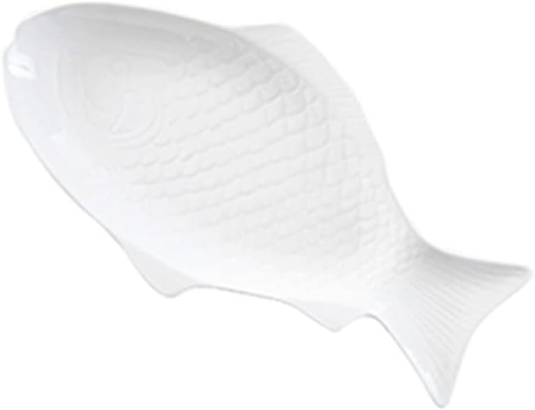 OSALADI Fish Shaped Plate Salad Bowl Dessert Bowl Seasoning Serving Bowls Appetizer Bowls Mixing Bowls for Home Restaurant Buffet White - Image 1