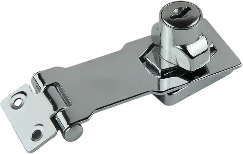 Heavy Duty 4 Inch Hasp Latch With Padlock And Keys For Cupboard Shed Garage Door Security - Image 1