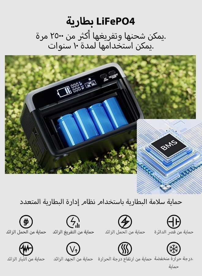 FlashFish Solar Generator 300W/231Wh 72000mAh UPS Portable Power Station with LiFePO4 Battery Fast charging with Led Light 220V Compitable For Outdoor Camping home Emergency Power - Image 3