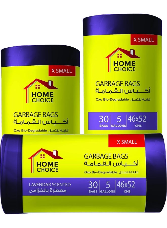 HOME CHOICE 5 Gallons Scented-LAVENDER, Pack of 30 Scented Trash Bags, Bio-degradable Garbage Bags Roll, Size 46*52 cm, Bin Liners  - Image 3