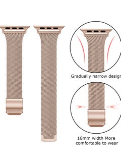 O Ozone Milanese Straps for Apple Watch Series 10 9 8 7 6 5 4 SE, 38/40/41/42mm, Stainless Steel Metal Narrow Slim Thin Replacement Strap for Women -Rose Gold  - Image 2