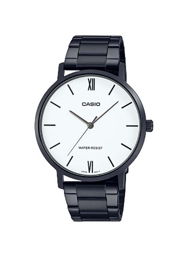 CASIO Analog Stainless Steel Wrist Watch MTP-VT01B-7BUDF - 46mm - Black 