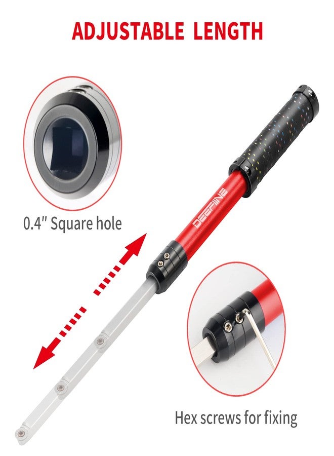 DEEFIINE 11 Inch Carbide Wood Lathe Truning Tools Grip Handle, Accept 10mm square turning tool bar (red) - Image 4