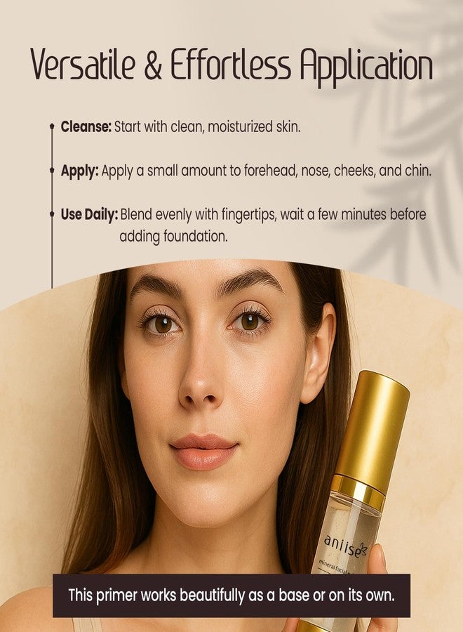 aniise Mineral Makeup Facial Foundation Primer - Smooths Skin, Extends Makeup Wear, Controls Shine, Minimizes Pores & Fine Lines - For All Skin Types - Vegan, Paraben Free, Cruelty-Free - 1 fl oz (30 mL) - Image 4