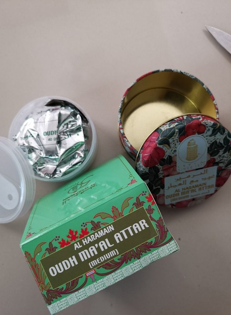 الحرمين عود مال عطار وسط 40 جرامالحرمين عود مع العطر متوسط 40 جم | بخور فاخر | رائحة شرقية تدوم طويلاً - Image 4