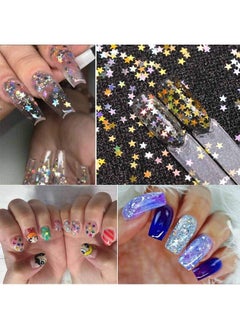EBANKU Star Glitter Confetti 24 Boxes Colorful Stars Holographic Sequins Laser Glitter Nail Art Flakes Nail Glitter 3D Manicure Decals Nail Decoration  - Image 4
