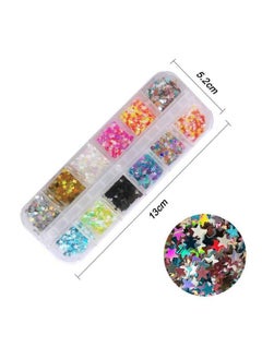 EBANKU Star Glitter Confetti 24 Boxes Colorful Stars Holographic Sequins Laser Glitter Nail Art Flakes Nail Glitter 3D Manicure Decals Nail Decoration  - Image 5