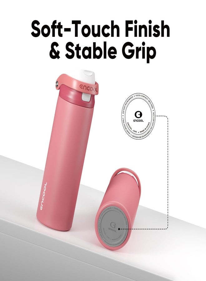 Encool SwiftSip Insulated Stainless Steel Water Bottle with Straw - Leak Proof Sports Water Bottle for School, Travel, Keeps Cold All Day, One-Touch Flip Lid, BPA-Free, 40 oz, Vermilion - Image 5