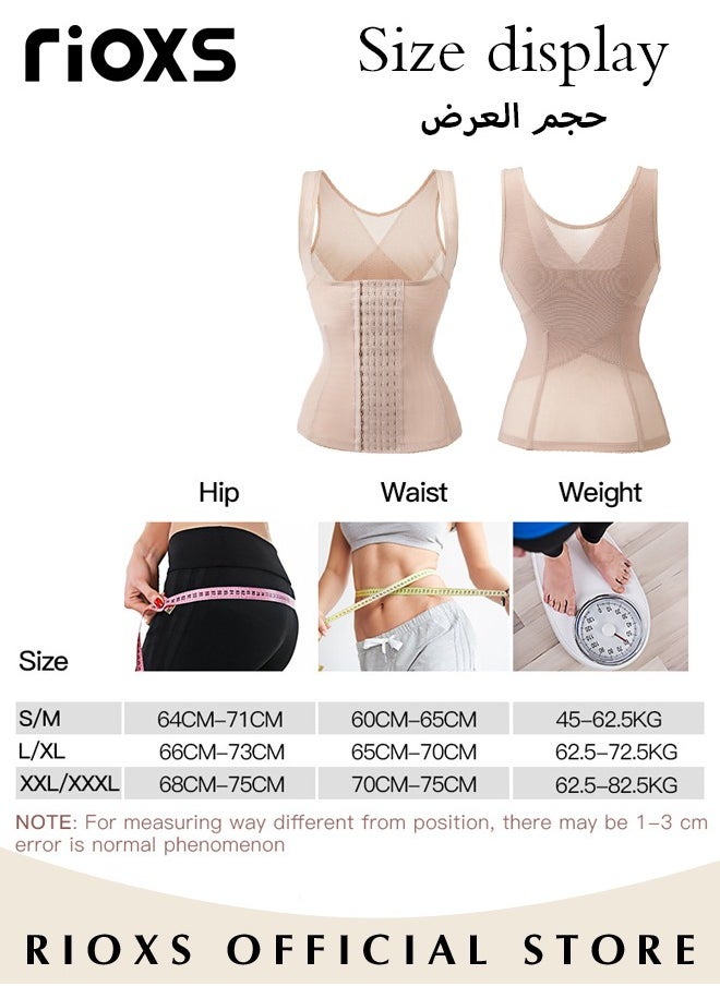 RIOXS - Women's Body Shapewear,Tummy Control Waist Trainer,Open Body Shaper Tops With Hooks,High Compression Shapewear,Slimming Vest For Women Ladies,Corset Waist Trainer - Image 1