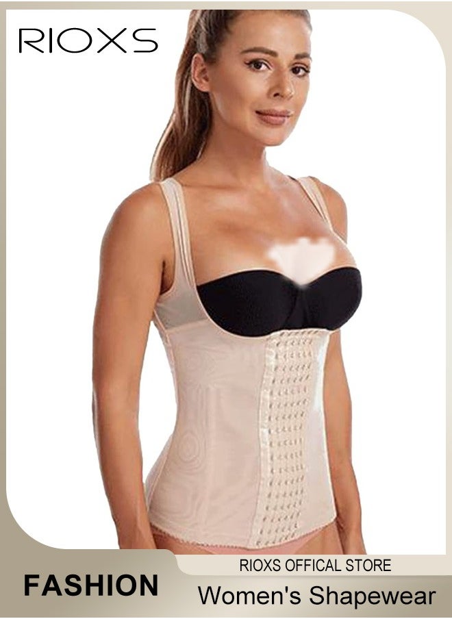 RIOXS - Women's Body Shapewear,Tummy Control Waist Trainer,Open Body Shaper Tops With Hooks,High Compression Shapewear,Slimming Vest For Women Ladies,Corset Waist Trainer - Image 1