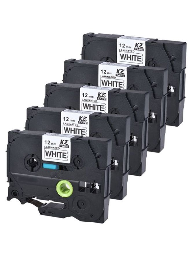 NIBEMINENT 5-Piece Laminated Label Tape Set Black 
