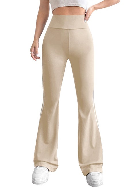 بنطون ليجينزبخصر مرتفع وارجل واسعة من نايلتون للملابس الرياضية - نساء