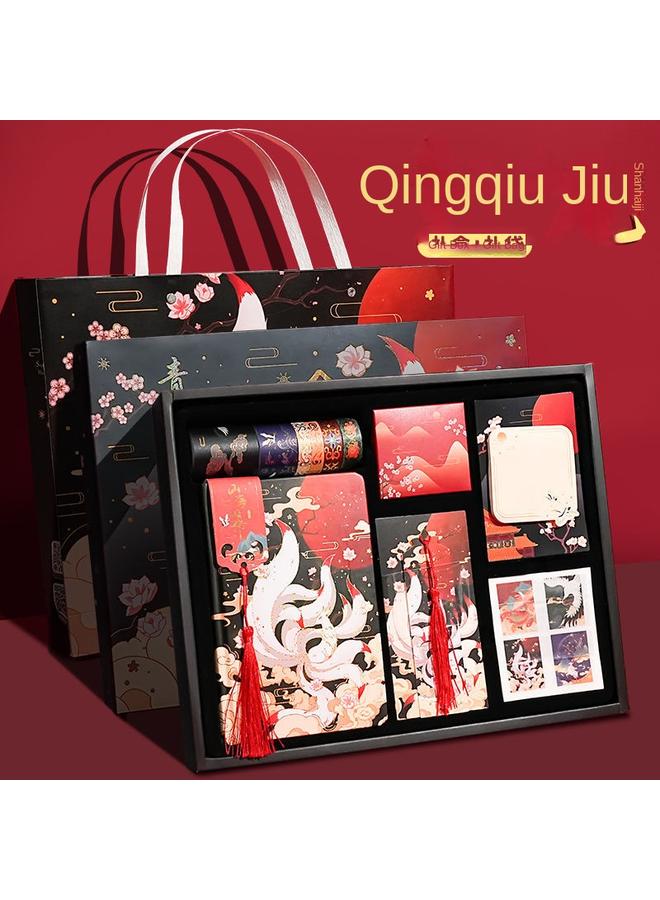 Bluejw Guochao Nine-color Deer Guofeng Handbook Dunhuang Feitian Antique Commemorative Suit Fengshou Handbook Birthday Gift - Image 1