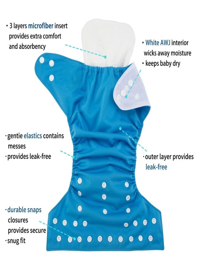 KALRA MAGIC® Reusable Cloth Diaper For Kids | Adjustable, Leak-Proof & Washable Diaper for Newborns, Infants & Toddlers | Soft Cotton Fiber, Absorbent, Eco-Friendly - Multicolor (Pack of 3) - Image 3